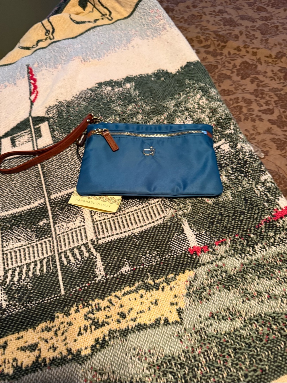 Blue Wristlet Clutch - Compact Women's Bag